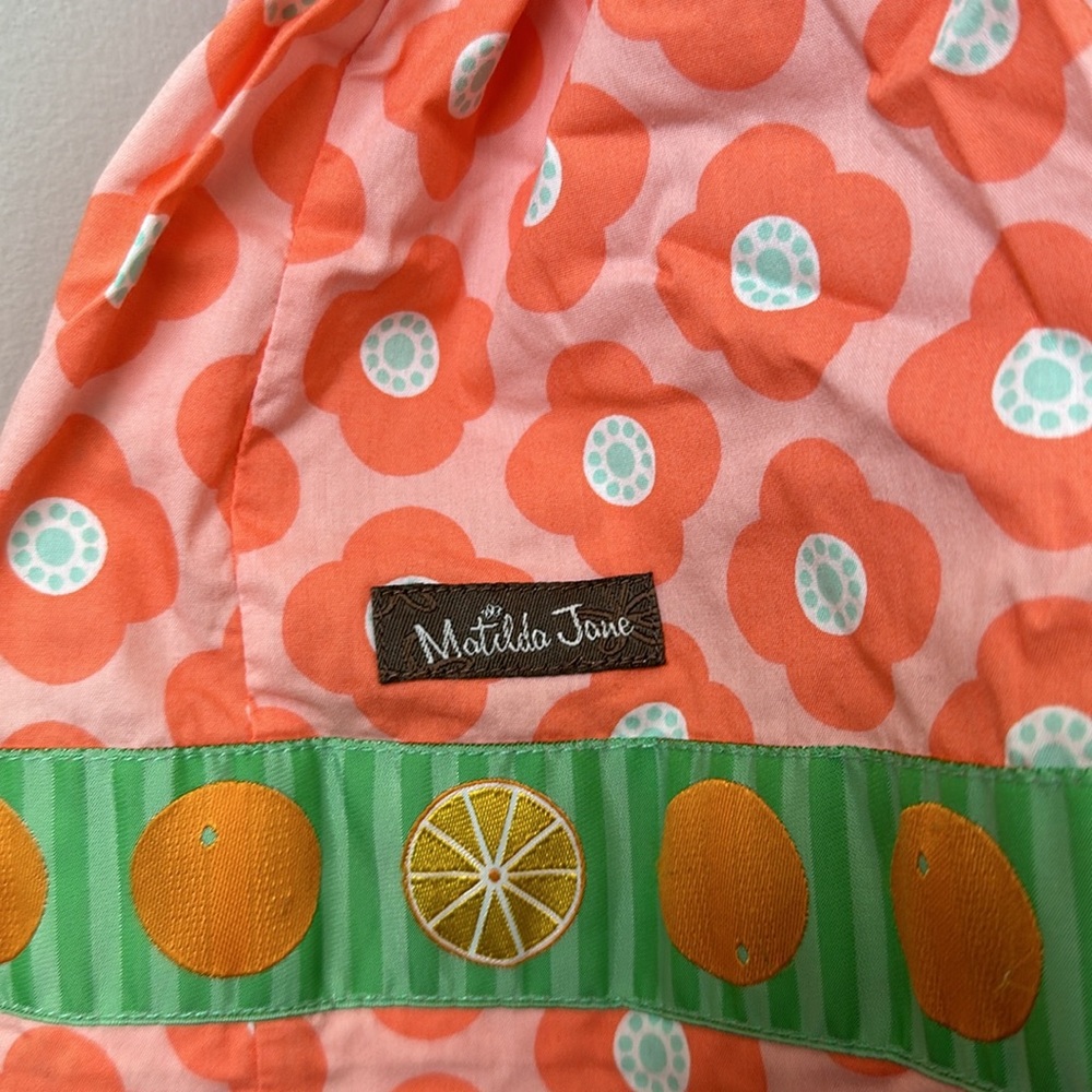 Matilda Jane Orange Flower Crisscross back peplum top 6 - Picture 7 of 8